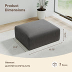 2 Square Cloud Footstool for Living Room, No Assembly Modular Corduroy Convertible Seat, Modern Style Sofa Accessory for Lounge or Bedroom