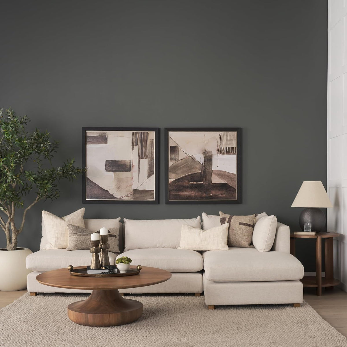 Mercana Hisako Mid Brown Open Round Accent Table