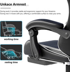 OS MOTOR Gaming Chair with Headrest and Lumbar Support, White | Ergonomic High Back Office Chair, Racing Style Executive Computer Desk Chair, Leather Adjustable Swivel Task Chair, Home