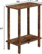 TUTOTAK Small Side Table, Narrow End Table, Skinny Sofa Table, Slim Nightstand, Couch Table, Living Room, Bed Room, Pure Brown TB01BB062C