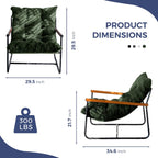 MAXYOYO Modern Accent Chair, Comfy Living Room Chair with Metal Frame | Accent Chair Upholstered Armchair with Soft Cushion for Bedroom Balcony Lounge Reading Room, Dark Green