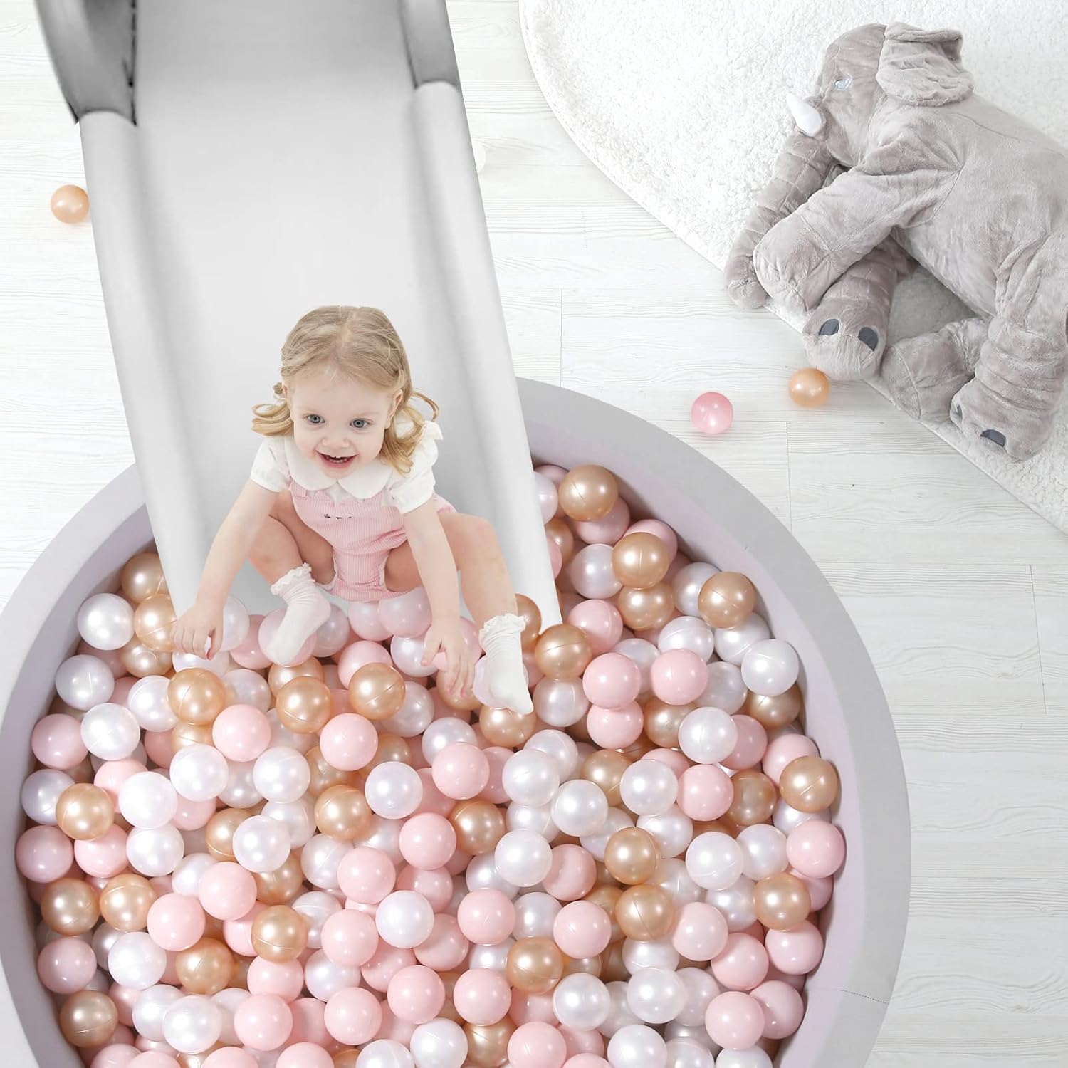 TRENDPLAY Plastic Balls for Ball Pits 2.2 Inch, Pack of 50 100 200 500 Hollow Balls, Perfect for Toddler Baby Pools,Party,Festival Decoration