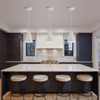 Dijiahua White Pendant Lights Kitchen Island,Dining Room Light Fixtures Over Table 3 Pack with Cone Metal Shade, Modern Farmhouse Mini Chandeliers,Adjustable Cord Hanging Lighting for Bar,Sink