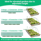 30 Pcs Garden Hoops for Raised Beds, 6mm Greenhouse Hoops Grow Tunnel Fiberglass Hoop House Kit, 6 Sets Plant Support Garden Stakes Hoops Frame for Netting Shade Cloth Row Cover Garden Supplies