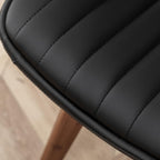 LUNLING Swivel Dining Room Chairs Set of 2 Mid Century Modern Black Faux Leather Kitchen Chairs with Arms Bamboo Legs Side Chairs No Wheels Bentwood Frame Accent Chair for Dining Rooms and Offices