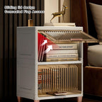 Translucent Nightstand with Flip Drawer, Simple and Stylish Bedside Table for Bedroom Living Room, Elegant End Table