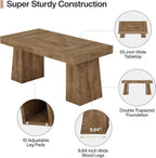 Tribesigns 55" Executive Desk, Wooden Office Desk with Double Pedestal, Modern Computer Writing Table for Home Office, Light Brown