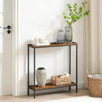 HOOBRO 29.5" L Narrow Console Table, 8.7" D Small Entryway Table | Sofa Table Behind Couch with 2-Tier Storage Display Shelves for Hallway, Foyer, Living Room, Bedroom