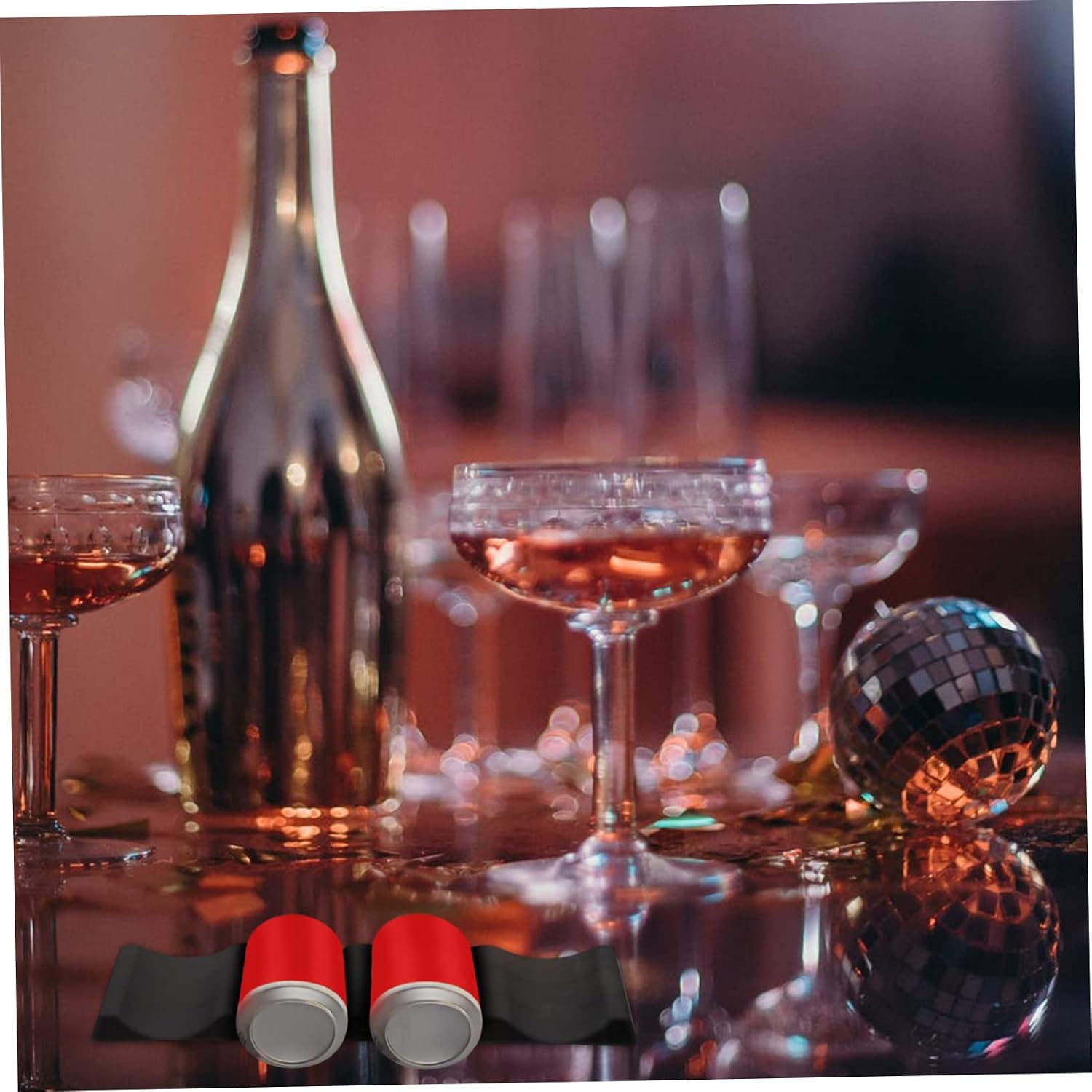 Black Silicone Wine Holder Foldable Bottle Stacking Mat for Sealed Bottles | Pyramid Shape, Format, Anti Slip Pads, Portable Design for Bar Display and Storage