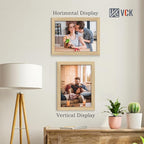 VCK 11x14 Picture Frame Set of 4 - Oak, Gallery-Quality Wood Poster Frames, 1.1-Inch Wide Border, Polished Plexiglass, Vertical or Horizontal Wall Display for Photo/Art/Prints, Natural Oak