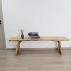 Elm Wood Dining Bench Bedroom BenchesIn Footrest Stool Accent Bench for Entryway Dining Room Living Room Bedroom End of Bed Long 63IN