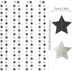 Black-Silver Birthday Graduation Party-Decorations Garland - 62ft Glitter Twinkle Little Star Hanging Streamers Banner Decor,Bachelorette Wedding Baby Bridal Shower New Years Supplies Backdrop Hugtmr