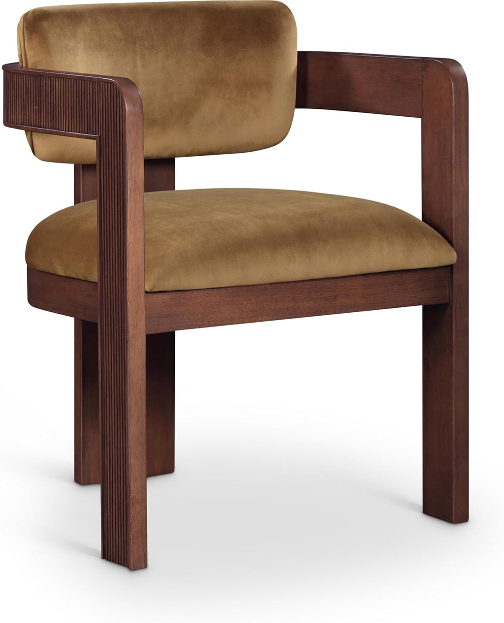 Meridian Furniture Sacha Velvet/Rubberwood Dining Chair, Saddle, Set of 2