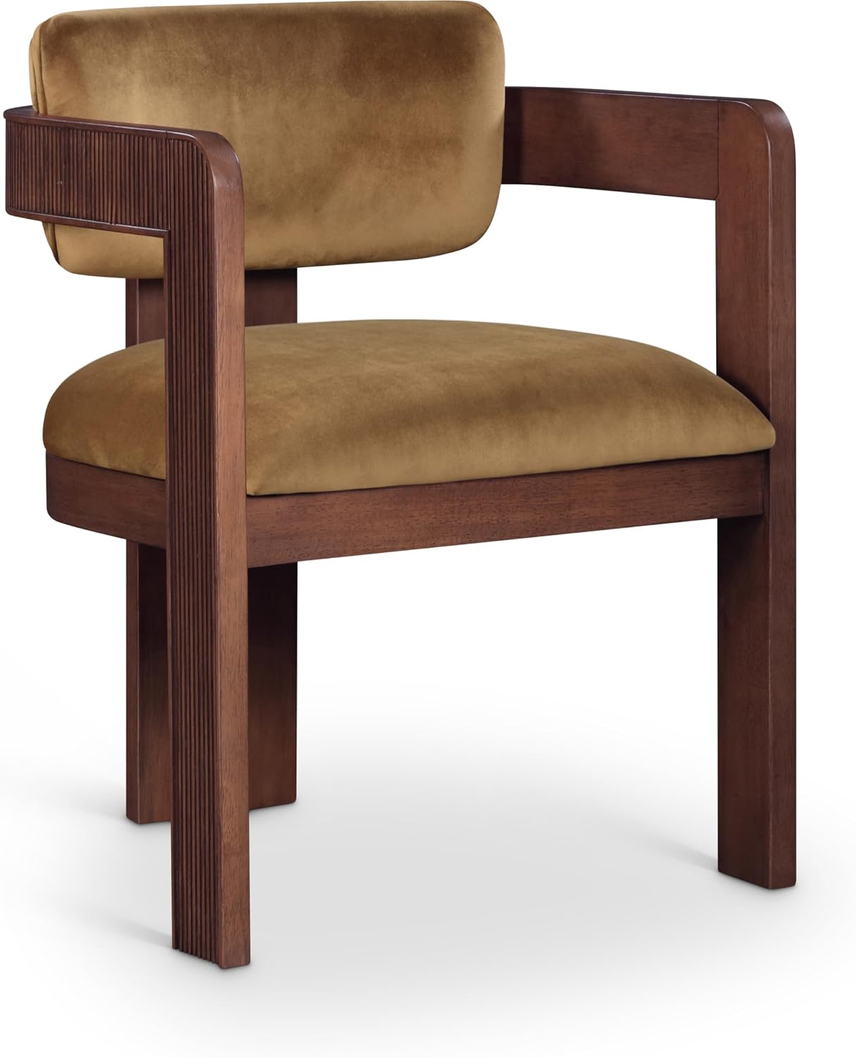 Meridian Furniture Sacha Velvet/Rubberwood Dining Chair, Saddle, Set of 2