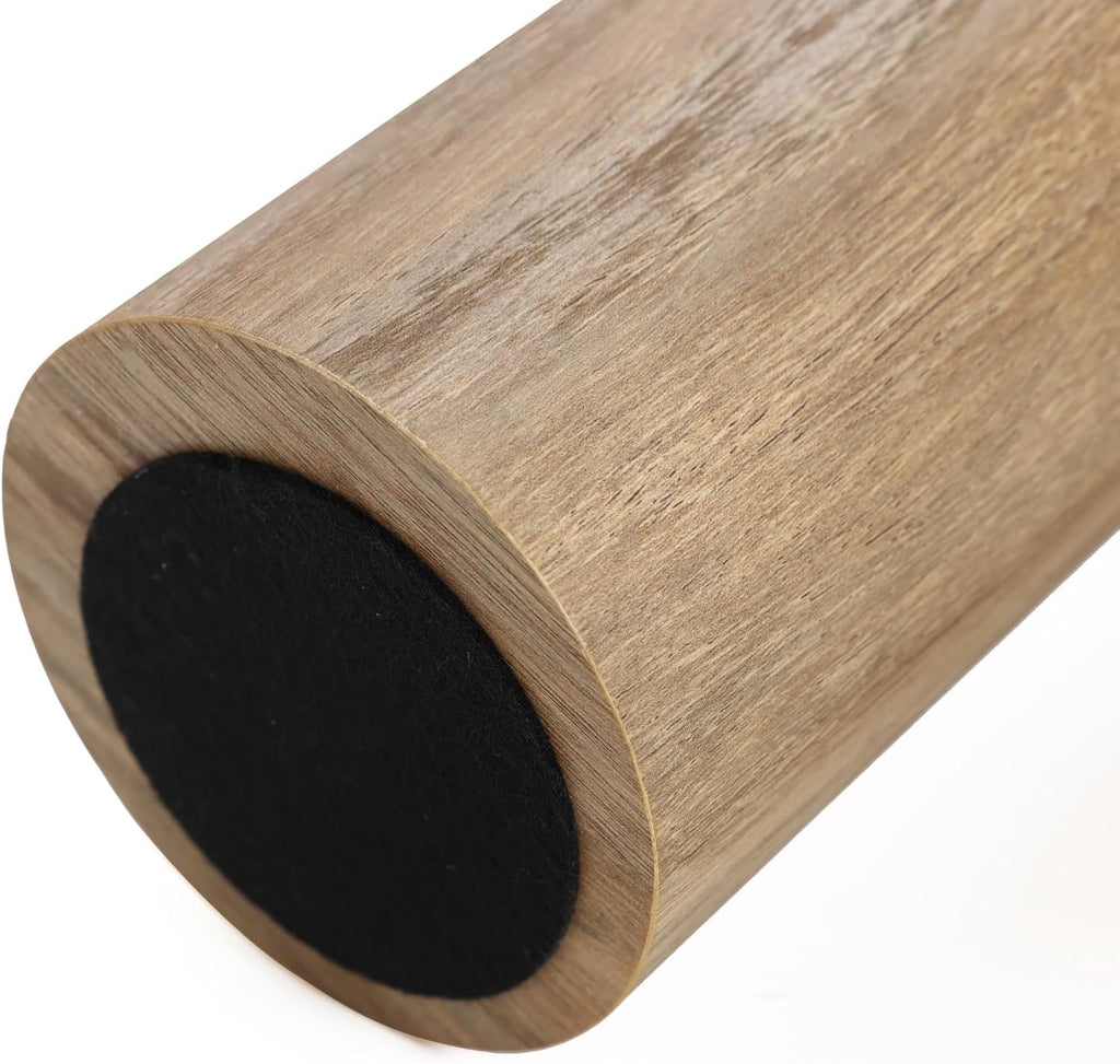 LuxenHome Round Side Table, 19" Tall End Table with 3 Pillar Legs, Modern Farmhouse Dark Oak Finish Wooden Couch Side Tables, Accent Table for Living Room, Bedroom