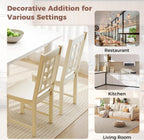 GIANTEX Wooden Dining Chairs Set of 2, Kitchen Chair w/Rubber Wood Frame & Leaf-Shaped High Back, Max Load 400 LBS, Farmhouse Armless Dinette Side Chairs for Living Room Restaurant, Cream White