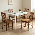 DUHOME Solid Wood Dining Table Set for 4, 5-Piece Farmhouse Kitchen Table Chairs Set of 4,Table and 4 Chairs Set for Small Space&Apartment, Dining Room, Breakfast Nook,Brown