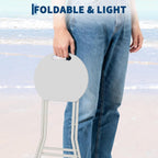 Garvee Folding Stool, Backless 18-Inch Stool, Portable with Handle, Foldable Bar Stool, Anti-Slip Feet, 600Lbs Capacity, for Bar Stools Kitchen Home Indoor and Outdoor Use (White-2, 18)
