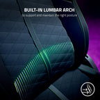 Razer Enki Gaming Chair, Built-in Lumbar Arch, All-Day Comfort, Black | Optimized Cushion Density, Dual-Textured, Eco-Friendly Synthetic Leather, Adjustable 152-degree Recline