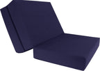 D&D Futon Furniture Navy Trifold Foam Beds, Shikibuton, Tatami Cushion Topper, Foldable Futon Pad, Twin 6x39x75