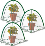 Porayhut Pop Up Greenhouse Cover Flower House,Pack of 3,Mini Gardening Plant Sunshine Room,Backyard PVC Cover for Cold Frost Protector Gardening Plants