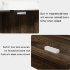 63'' Buffet Cabinet Sideboard with Storage, with 4 Doors, Brown