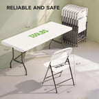 6FT Folding Table Set with 6 Chairs – Heavy-Duty 330 lb Table & 600 lb Chairs, Portable Foldable Furniture Set for Camping, Parties, Indoor & Outdoor Use
