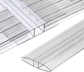 Polycarbonate Greenhouse Panels Connectors - 0.4" Thick, Fit 10mm or 8mm Twin-Wall Polycarbonate Panels, Join 2 Pieces of Panels Together, 4-Foot Length, 10 Pieces (H Connectors 10mm-4ft)