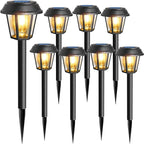 Solar Pathway Lights Outdoor 8 Pack Solar Lights Outdoor Waterproof 3000K Warm White Tungsten Filament Bulb for Yard Garden Landscape Path Driveway Lawn