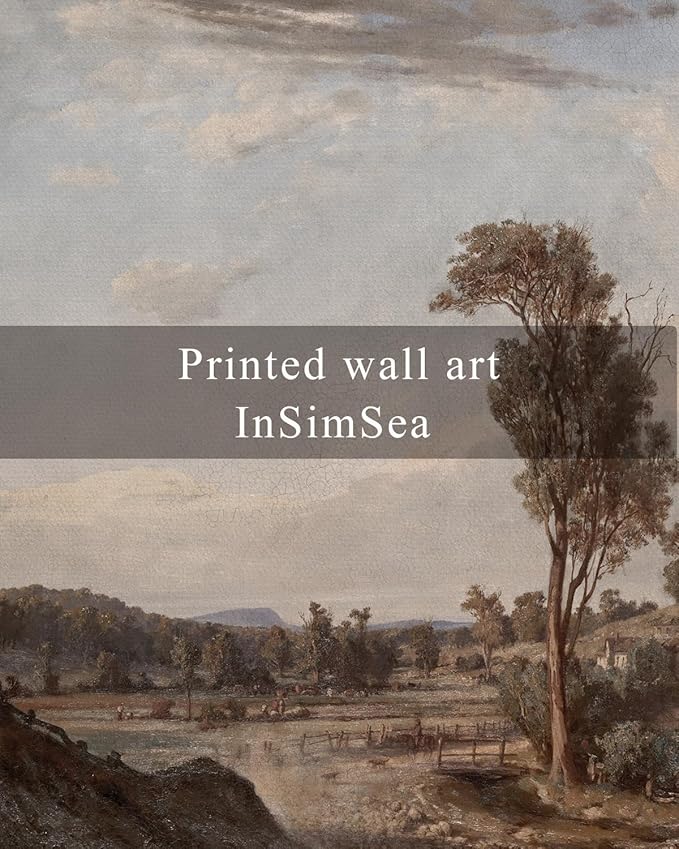 InSimSea Framed Wall Art for Living Room Classical Landscape Canvas Wall Decor Rustic Countryside Scenery Artworks Canvas Print Framed Bathroom Pictures Wall Decorations Farmhouse Office 12x16in