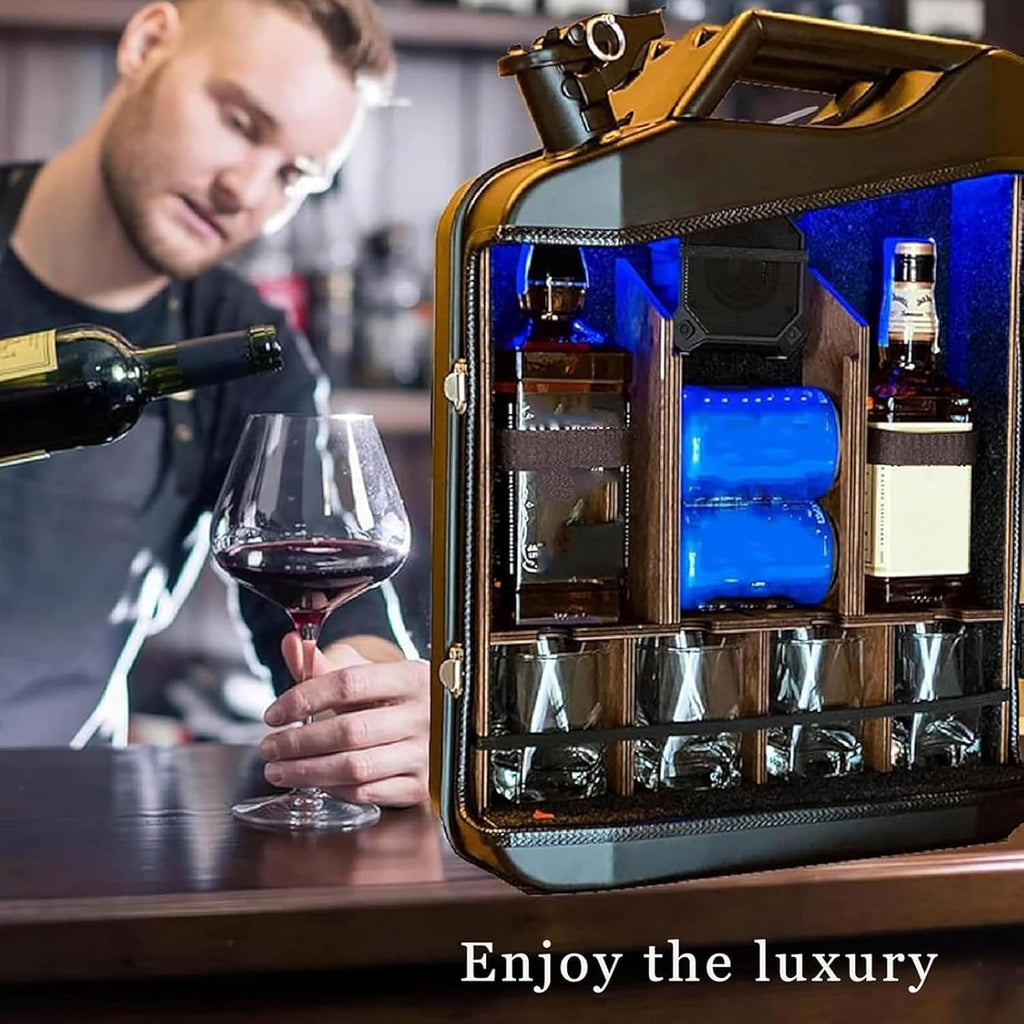Mini Christmas Can Bar, 20L Christmas Jerry Can Bar with Sturdy Structure, Beautiful and Elegant Design, Small Bar Whiskey Bar Small Mobile Gift for Husband Men Women Dad Boy Girl