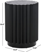 SAFAVIEH Home Collection Arashi Black Round Cylinder Pedestal End Table (Fully Assembled)