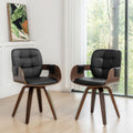Swivel Dining Chairs, Mid Century Modern Chairs with Arms and Curved Back
