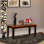 East West Furniture PFB-BLK-W Parfait Dining Room Bench with Solid Wood Seat, 52x15x17 Inch, Black & Cherry