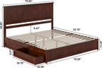 AFI, Felicity King Platform Bed with Panel Footboard & Storage Drawers, Walnut