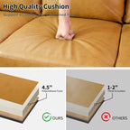 Leather Storage Ottoman Bench,28.5" Large Square Ottoman with Storage, Foot Rest Footstool Bench Coffee Table with Thick Cushion for Home Decor/Entryway/Living Room/Bedroom/Rv Car/Loft,Ginger