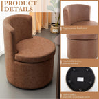 Faux Leather Rolling Dining Chairs with Casters Set of 2, Modern Upholstered Kitchen & Dining Room Comfortable Decorative Chairs, for Bedroom Reading Room Living, Dark Brown