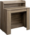 Rustic Wooden Extendable Dining Table with Storage, 20"-99" Modern Transformer Kitchen Table for 2-12, Oak Extendable Console Table with Extension Leaves Holder for Entryway Dining Room