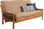 Kodiak Furniture Monterey Queen Size Futon Set in Butternut Finish, Suede Peat