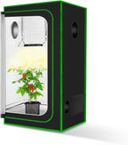 MELONFARM Small Grow Tent for Aerogarden，18”x18”x48” ，Hydroponics Growing System ，Highly Reflective 600D Diamond Mylar Canvas with Ventilation window and Floor Tray for Hydroponic Indoor Plant Growing