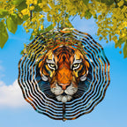 Metal Tiger Wind Spinner Gift for Boy Girl Kids Colorful Tiger Hanging Wind Spinner for Outdoor Garden Decor Animal Wind Sculptures for IndoorOutside Lawn Yard
