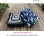 Outdoor Inflatable Footstool Ottomans Navy Leaves Square 23x9 Inch Patio Foot Stools and Ottomans Portable Footstool