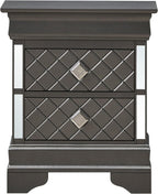 Metallic Black Modern Nightstand,for Small Spaces