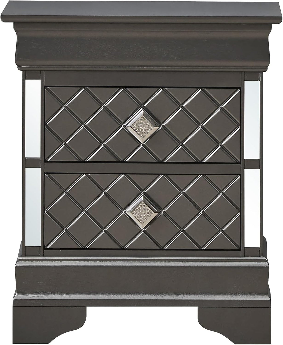 Metallic Black Modern Nightstand,for Small Spaces