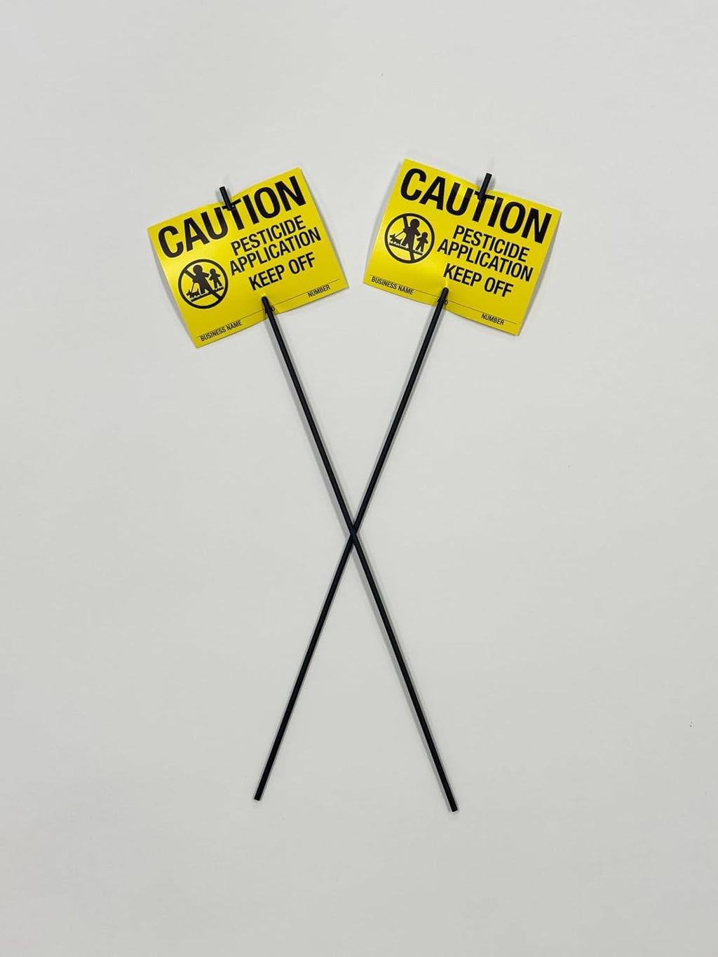 Great Lakes Marking Products Lawn Treatment Application Stakes & MASSACHUSETTS Signs (Economy Style Stake / 500 pc. Pack), Black, Yellow, White
