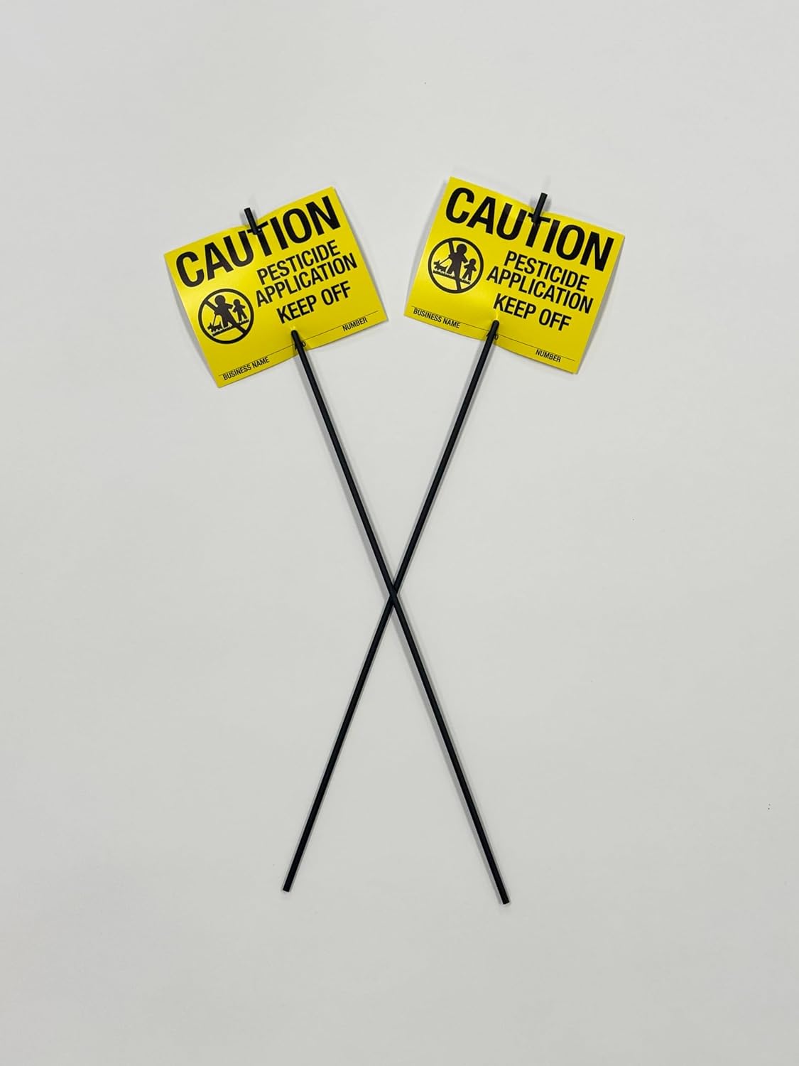 Great Lakes Marking Products Lawn Treatment Application Stakes & MASSACHUSETTS Signs (Economy Style Stake / 500 pc. Pack), Black, Yellow, White