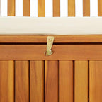 Gecheer Storage Bench Rustic Solid Acacia Wood 120x63x84 cm for Garden Outdoor Patio