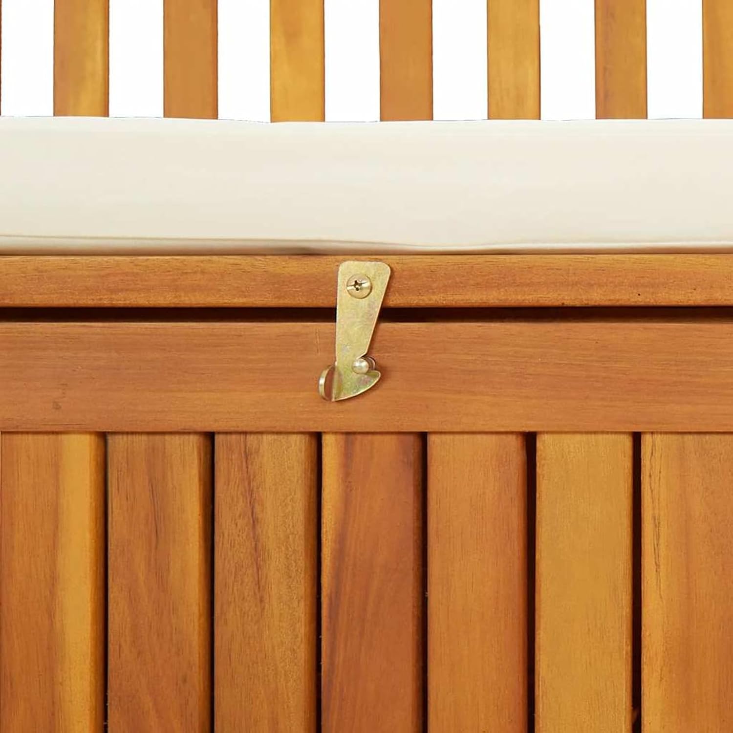 Gecheer Storage Bench Rustic Solid Acacia Wood 120x63x84 cm for Garden Outdoor Patio