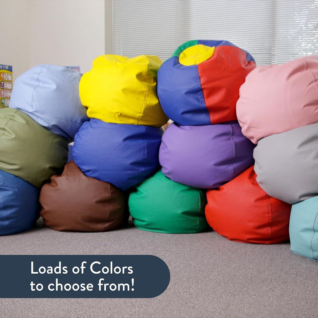 Children's Factory 26" Kids Bean Bag Chairs, Flexible Seating Classroom Furniture, Beanbag Ideal for Boy/Girl Toddler Daycare or Playroom, Deep Water (CF610-035)