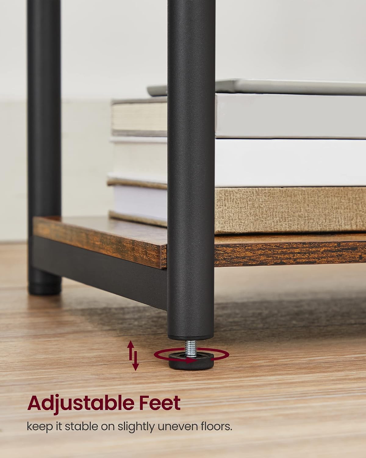 VASAGLE End Table with Charging Station, Set of 2, Small Side Tables